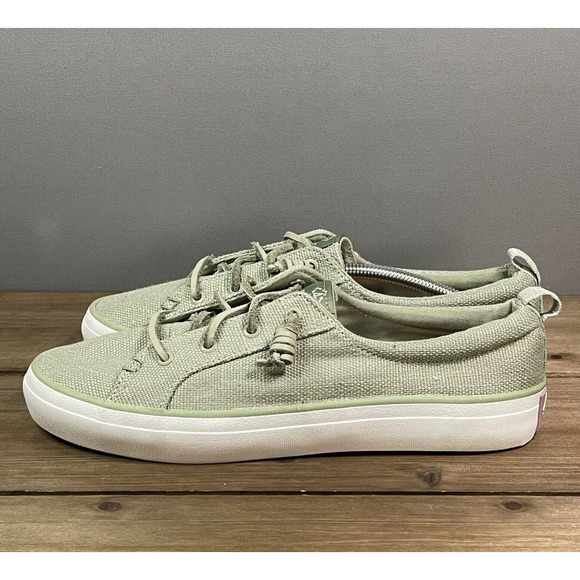 Sperry Women's Crest Vibe Baja Sneakers Size 9 Light Green Canvas - Picture 7 of 15